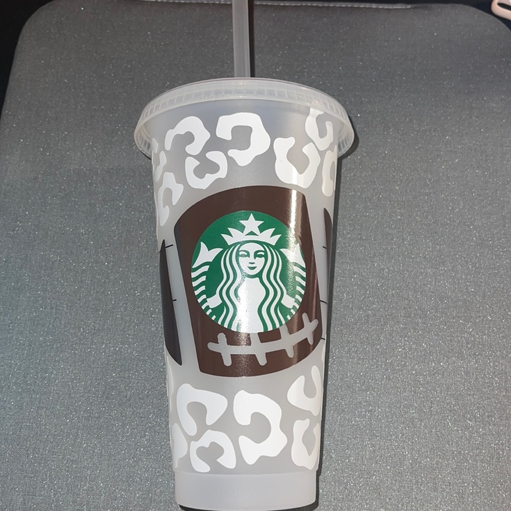 Starbucks Football Leopard Cold Cup 24oz.
